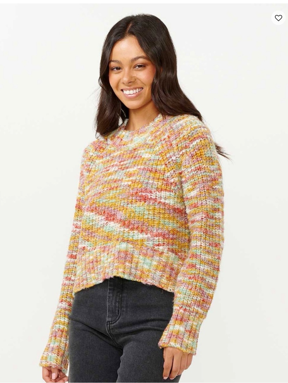 Rip Curl Pastel Multi-Color Marled Crew Sweater